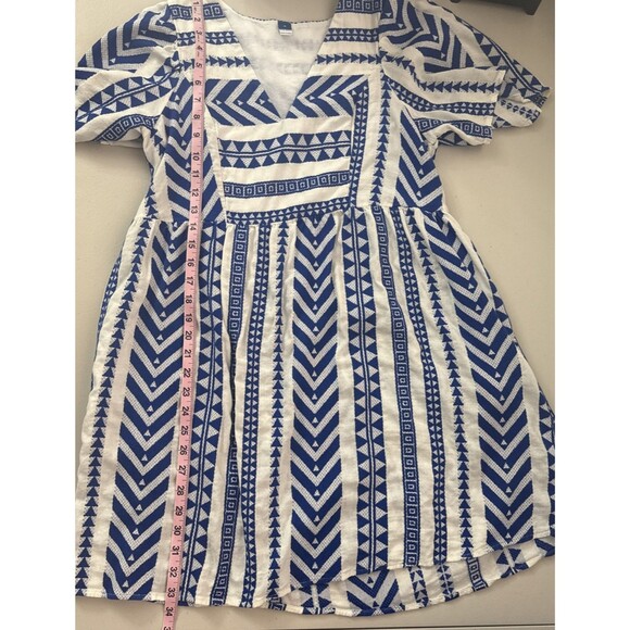 Old Navy Blue White Southwest Print Dress Women's Size Medium Knee Length - Picture 13 of 14